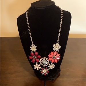 Silvertone Floral Necklace